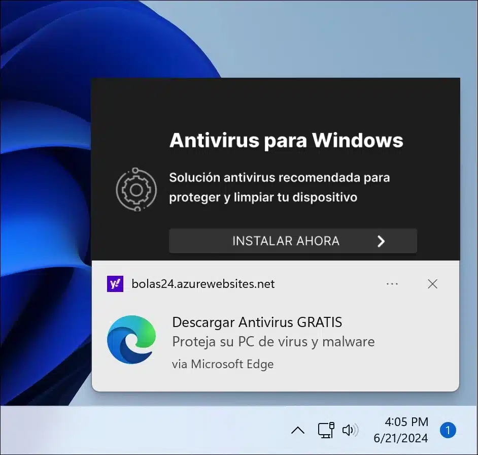 Alertas falsas de antivirus